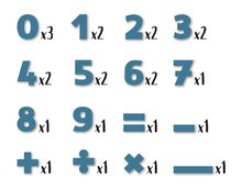 Magnete für Kinder - Magnetbuchstaben Zahlen und Zeichen Magnetic Numbers Smoby zweifarbig 48 Stück ab 3 Jahren_1