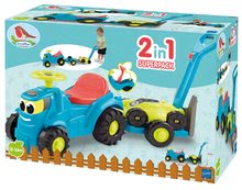Guralice za djecu od 18 mjeseci - Guralica s prikolicom i kosilicom Traktor 2u1 Garden&Seasons Écoiffier tirkizna od 12 mjeseci_2