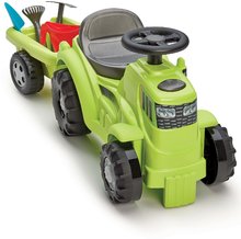 Babytaxiuri de la 12 luni - Babytaxiu tractor cu remorcă Tractor Ride On with Garnished Trailer Écoiffier cu spatiu de depozitare si unelte de grădină 85 cm de la 12-36 luni_0