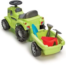 Babytaxiuri de la 12 luni - Babytaxiu tractor cu remorcă Tractor Ride On with Garnished Trailer Écoiffier cu spatiu de depozitare si unelte de grădină 85 cm de la 12-36 luni_2