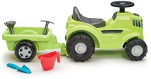 Babytaxiuri de la 12 luni - Babytaxiu tractor cu remorcă Tractor Ride On with Garnished Trailer Écoiffier cu spatiu de depozitare si unelte de grădină 85 cm de la 12-36 luni_3