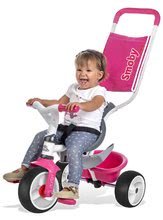 Tricikli za djecu od 10 mjeseci - SMOBY 444207 trojkolka Baby Balade Rose so slnečníkom vodiacou tyčou a ohrádkou ruzová od 10 mesiacov _0