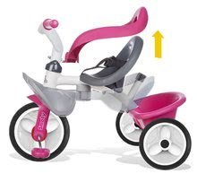 Triciclete de la 10 luni - Tricicletă Baby Balade Rose Smoby cu copertină roz-alb de la vârsta de 10 luni_1