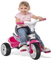 Triciclete de la 10 luni - Tricicletă Baby Balade Rose Smoby cu copertină roz-alb de la vârsta de 10 luni_2