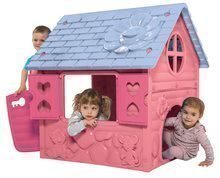 Kerti játszóházak gyerekeknek - Házikó My First Playhouse Dohány rózsaszín, virággal a tetőszerkezeten 24 hó-tól_1