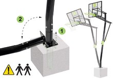 Basketbal -  NA PREKLAD - La estructura de baloncesto con tablero y canasta flexible Galaxy Inground basketball Exit Toys Sujeción de acero al suelo ajustable en altura_2