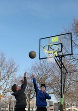 Basketbal - Basketbalová konstrukce s deskou a košem Galaxy portable basketball Exit Toys ocelová přenosná nastavitelná výška_0