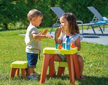 Dětský záhradní nábytek - Stůl se dvěma židlemi Garden&Seasons Ecoiffier s potravinami 10 doplňků výška 38 cm od 12 měsíců_1