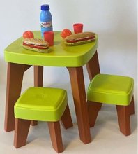 Dětský záhradní nábytek - Stůl se dvěma židlemi Garden&Seasons Ecoiffier s potravinami 10 doplňků výška 38 cm od 12 měsíců_0