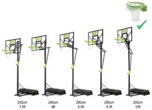 Basketbal - Basketbalová konstrukce s deskou a flexibilním košem Polestar portable basketball Exit Toys ocelová přenosná nastavitelná výška_1