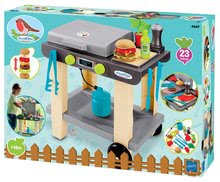 Bucătării simple de jucărie - Grătar pentru grădină The plancha Ecoiffier cu accesorii și alimente de bucătărie și 23 accesorii de la 18 luni_1