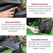 Tricikli za djecu od 10 mjeseci - Tricikl sklopivi smarTfold 7u1 400 TouchSteering smarTrike crveni kompaktni s EVA kotačima od 9 mjeseci_4
