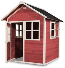 Drevené domčeky - Domček cédrový Loft 100 Red Exit Toys s vodeodolnou strechou červený_0