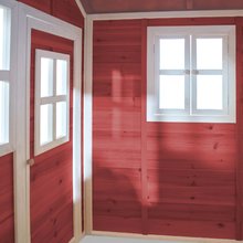 Drewniane domki - Domček cédrový Loft 100 Red Exit Toys s vodeodolnou strechou červený_1