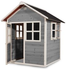 Drevené domčeky - Domček cédrový Loft 100 Grey Exit Toys s vodeodolnou strechou sivý_0