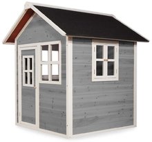 Drevené domčeky - Domček cédrový Loft 100 Grey Exit Toys s vodeodolnou strechou sivý_1