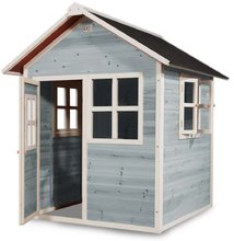 Dřevěné domečky - Domeček cedrový Loft 100 Blue Exit Toys s voděodolnou střechou modrý_0