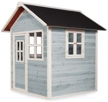 Drewniane domki - Domček cédrový Loft 100 Blue Exit Toys s vodeodolnou strechou modrý_1