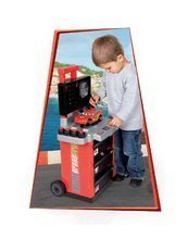 Pracovná detská dielňa - Pracovný vozík Autá 2 Pit Stop Smoby s mechanickou vŕtačkou, autom McQueen a 25 doplnkami_3