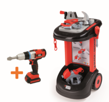 Pracovná detská dielňa - Pracovný vozík Black&Decker Smoby s mechanickou vŕtačkou_2