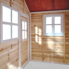 Dřevěné domečky - Domeček cedrový Loft 150 Natural Exit Toys velký s voděodolnou střechou přírodní_2