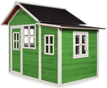 Kerti játszóházak fából - Házikó cédrusból Loft 150 Green Exit Toys tágas vízhatlan tetővel zöld_1