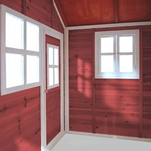 Dřevěné domečky - Domeček cedrový Loft 150 Red Exit Toys velký s voděodolnou střechou červený_2
