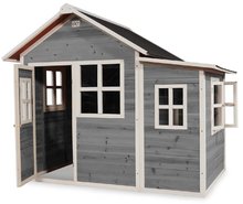 Cabanes en bois - Maisonnette en cèdre Loft 150 Grey Exit Toys grande grise avec toiture imperméable_0