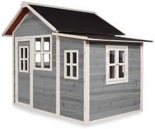 Cabanes en bois - Maisonnette en cèdre Loft 150 Grey Exit Toys grande grise avec toiture imperméable_1