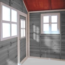 Dřevěné domečky - Domeček cedrový Loft 150 Grey Exit Toys velký s voděodolnou střechou šedý_2