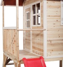Drevené domčeky - Domček cédrový na pilieroch Loft 300 Natural Exit Toys s vodeodolnou strechou a šmykľavkou prírodný_2