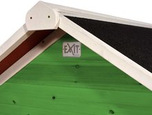 Cabanes en bois - Maisonnette en cèdre sur pilotis Loft 300 Green Exit Toys verte avec une toiture étanche à l'eau et un toboggan_0