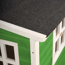 Lesene hišice - Hišica iz cedre na stebrih Loft 300 Green Exit Toys z vodoodporno streho in toboganom zelena_1