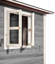 Drevené domčeky - Domček cédrový na pilieroch Loft 300 Grey Exit Toys s vodeodolnou strechou a šmykľavkou sivý_3