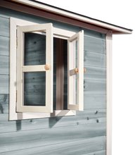 Drewniane domki - Domček cédrový na pilieroch Loft 300 Blue Exit Toys s vodeodolnou strechou a šmykľavkou modrý_3