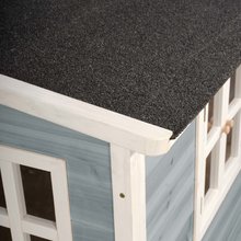 Drewniane domki - Domček cédrový na pilieroch Loft 300 Blue Exit Toys s vodeodolnou strechou a šmykľavkou modrý_1