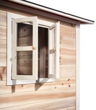 Drewniane domki - Domček cédrový na pilieroch Loft 350 Natural Exit Toys veľký s vodeodolnou strechou a šmykľavkou prírodný_0
