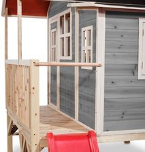 Drewniane domki - Domek cedrowy na filarach Loft 350 Grey Exit Toys duży, z wodoodpornym dachem i zjeżdżalnią, szary_3