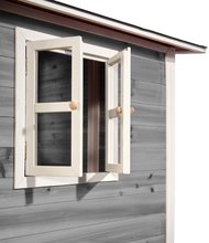 Dřevěné domečky - Domeček cedrový na pilířích Loft 350 Grey Exit Toys velký s voděodolnou střechou a skluzavkou šedý_0