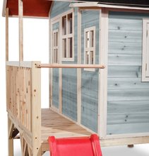Dřevěné domečky - Domeček cedrový na pilířích Loft 350 Blue Exit Toys velký s voděodolnou střechou a skluzavkou modrý_3