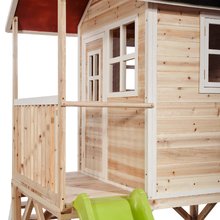 Dřevěné domečky - Domeček cedrový na pilířích Loft 500 Natural Exit Toys s voděodolnou střechou pískovištěm a 1,75 m skluzavkou přírodní_2