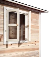 Dřevěné domečky - Domeček cedrový na pilířích Loft 500 Natural Exit Toys s voděodolnou střechou pískovištěm a 1,75 m skluzavkou přírodní_3