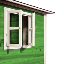 Case in legno - Casetta palafitta di cedro Loft 500 Green Exit Toys con con tetto  impermeabile e recinto di sabbia e con scviolo di 1,75 m verde_3