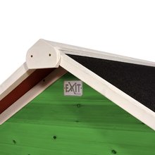 Lesene hišice - Hišica iz cedre na stebrih Loft 500 Green Exit Toys z vodoodporno streho in peskovnikom ter 1,75 m toboganom zelena_0