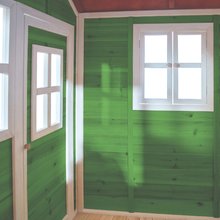 Drevené domčeky - Domček cédrový na pilieroch Loft 500 Green Exit Toys s vodeodolnou strechou pieskoviskom a 1,75 m šmykľavkou zelený_2