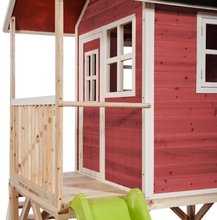 Dřevěné domečky - Domeček cedrový na pilířích Loft 500 Red Exit Toys s voděodolnou střechou pískovištěm a 1,75 m skluzavkou_2