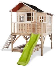 Kampaň darčeky SS24 - Domček cédrový na pilieroch Loft 550 Natural Exit Toys veľký s vodeodolnou strechou pieskoviskom a 1,75 m šmykľavkou prírodný_2