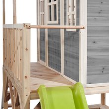 Drewniane domki - Domek cedrowy na filarach Loft 550 Grey Exit Toys duży z wodoodpornym dachem piaskownicą i 1,75 m zjeżdżalnią szary_3