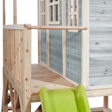 Case in legno - Casetta palafitta di cedro Loft 550 Blue Exit Toys grande con con tetto  impermeabile e recinto di sabbia e con scviolo di 1,75 m blu_3