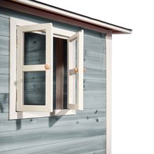 Case in legno - Casetta palafitta di cedro Loft 550 Blue Exit Toys grande con con tetto  impermeabile e recinto di sabbia e con scviolo di 1,75 m blu_0